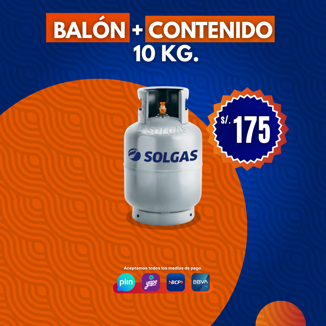 Balón Solgas 10kg + Contenido